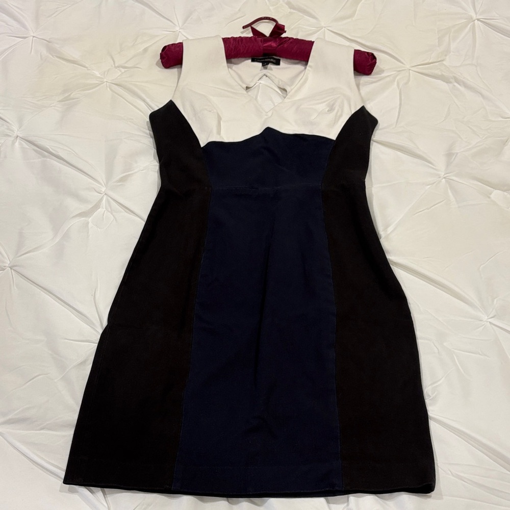 Banana Republic Black, Navy and White Mini Bodycon Dress